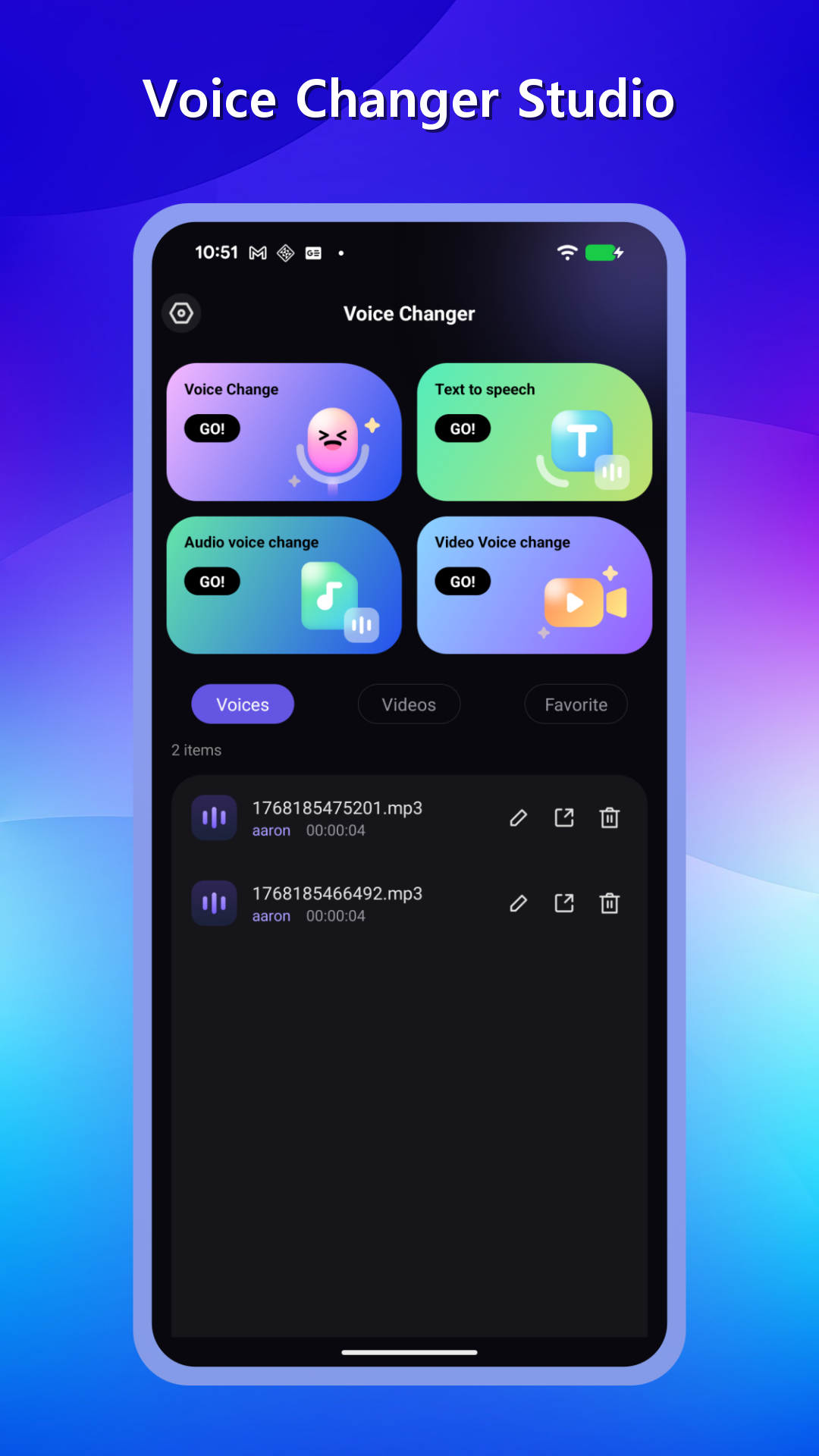 Voice Changer App Screenshot